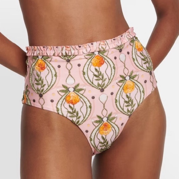AGUA BY AGUA BENDITA Nopal Lunar embroidered bikini bottoms